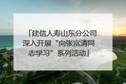 建信人寿山东分公司深入开展“向张富清同志学习”系列活动