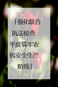 强化联合执法检查 平度筑牢农机安全生产防线