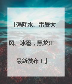 强降水、雷暴大风、冰雹，黑龙江最新发布！