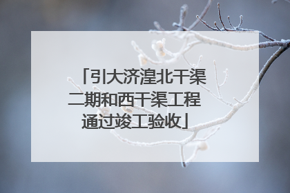 引大济湟北干渠二期和西干渠工程通过竣工验收