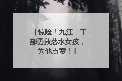 惊险！九江一干部勇救落水女孩，为他点赞！