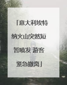 意大利埃特纳火山突然短暂喷发 游客紧急撤离