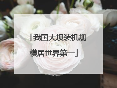我国大坝装机规模居世界第一