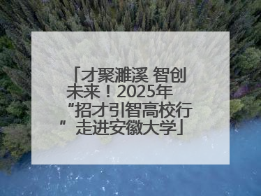 才聚濉溪 智创未来！2025年“招才引智高校行”走进安徽大学