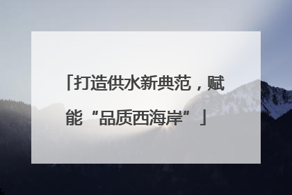 打造供水新典范，赋能“品质西海岸”