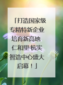 打造国家级专精特新企业培育新高地 仁和里·杭实智造中心盛大启幕！
