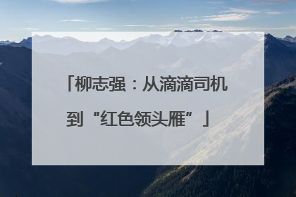 柳志强：从滴滴司机到“红色领头雁”