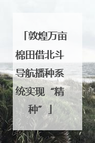 敦煌万亩棉田借北斗导航播种系统实现“精种”