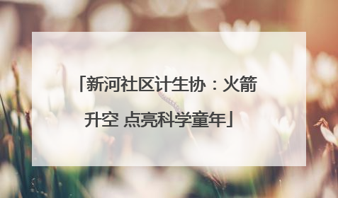 新河社区计生协：火箭升空 点亮科学童年