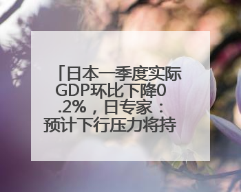 日本一季度实际GDP环比下降0.2%，日专家：预计下行压力将持续存在