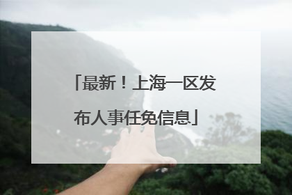 最新！上海一区发布人事任免信息