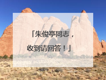 朱俊亭同志，收到请回答！