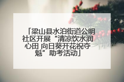 梁山县水泊街道公明社区开展“清凉饮水润心田 向日葵开花祝夺魁”助考活动