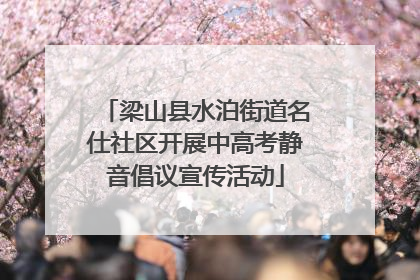 梁山县水泊街道名仕社区开展中高考静音倡议宣传活动