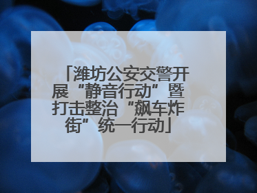 潍坊公安交警开展“静音行动”暨打击整治“飙车炸街”统一行动