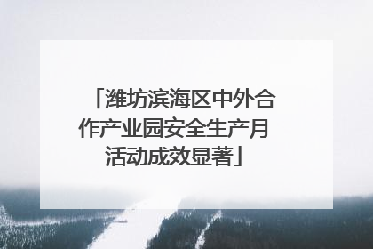 潍坊滨海区中外合作产业园安全生产月活动成效显著