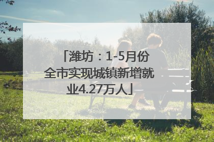 潍坊：1-5月份全市实现城镇新增就业4.27万人