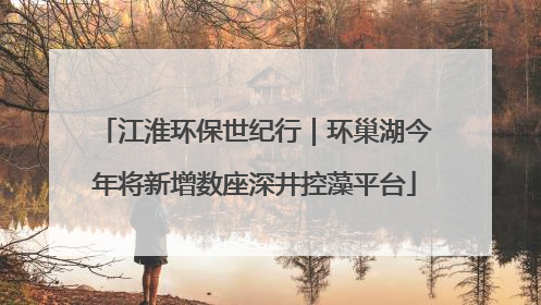 江淮环保世纪行｜环巢湖今年将新增数座深井控藻平台