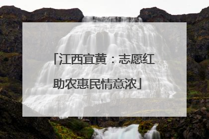 江西宜黄：志愿红助农惠民情意浓