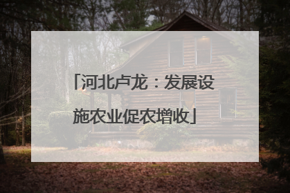 河北卢龙：发展设施农业促农增收