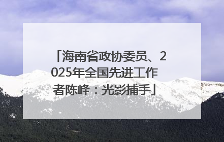 海南省政协委员、2025年全国先进工作者陈峰：光影捕手
