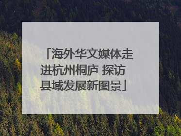 海外华文媒体走进杭州桐庐 探访县域发展新图景