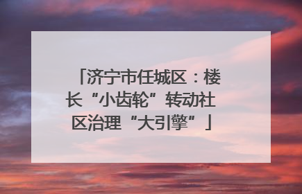 济宁市任城区：楼长“小齿轮”转动社区治理“大引擎”