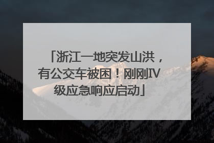 浙江一地突发山洪，有公交车被困！刚刚Ⅳ级应急响应启动
