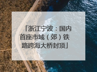 浙江宁波：国内首座市域（郊）铁路跨海大桥封顶