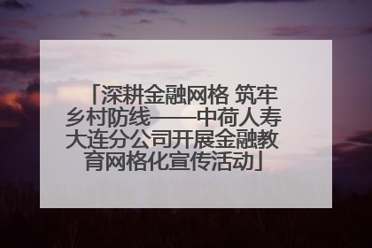 深耕金融网格 筑牢乡村防线——中荷人寿大连分公司开展金融教育网格化宣传活动