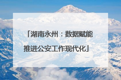 湖南永州：数据赋能推进公安工作现代化