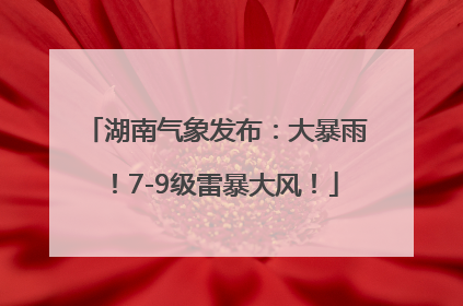 湖南气象发布：大暴雨！7-9级雷暴大风！