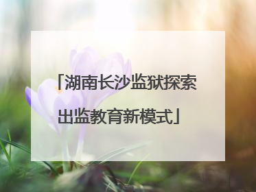 湖南长沙监狱探索出监教育新模式