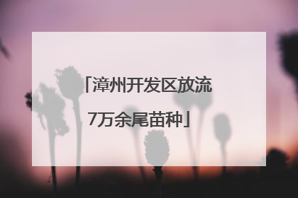 漳州开发区放流7万余尾苗种