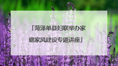 菏泽单县妇联举办家庭家风建设专题讲座