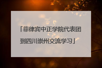 菲律宾中正学院代表团到四川崇州交流学习