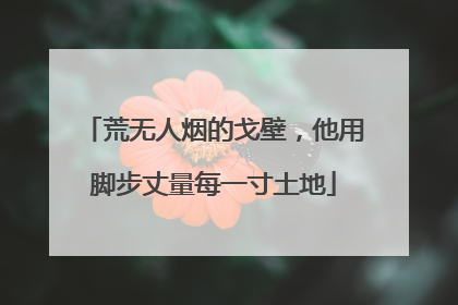 荒无人烟的戈壁，他用脚步丈量每一寸土地