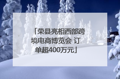 荣县亮相西部跨境电商博览会 订单超400万元
