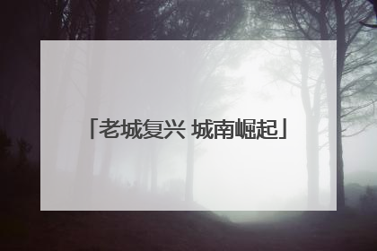 老城复兴 城南崛起