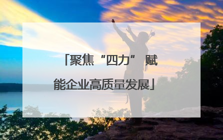 聚焦“四力” 赋能企业高质量发展