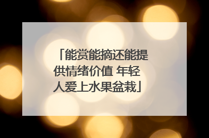 能赏能摘还能提供情绪价值 年轻人爱上水果盆栽
