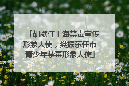 胡歌任上海禁毒宣传形象大使，樊振东任市青少年禁毒形象大使