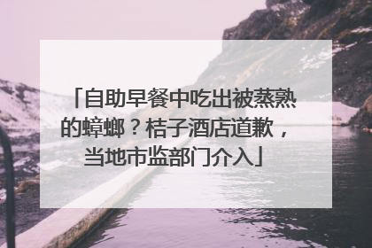自助早餐中吃出被蒸熟的蟑螂？桔子酒店道歉，当地市监部门介入