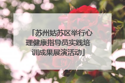 苏州姑苏区举行心理健康指导员实践培训成果展演活动