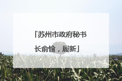 苏州市政府秘书长俞愉，履新