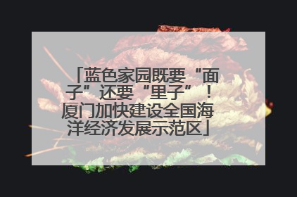 蓝色家园既要“面子”还要“里子”！厦门加快建设全国海洋经济发展示范区