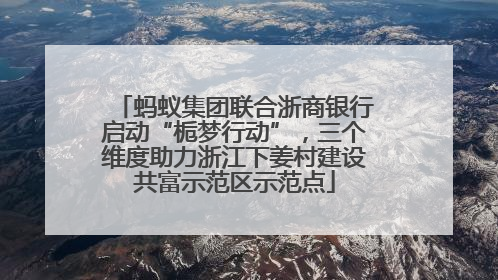 蚂蚁集团联合浙商银行启动“栀梦行动”，三个维度助力浙江下姜村建设共富示范区示范点