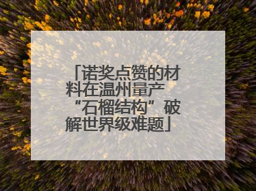 诺奖点赞的材料在温州量产 “石榴结构”破解世界级难题