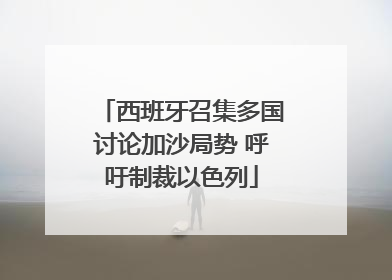 西班牙召集多国讨论加沙局势 呼吁制裁以色列