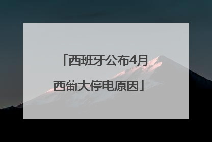 西班牙公布4月西葡大停电原因